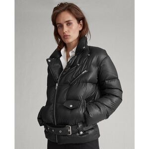 NWT|Polo Ralph Lauren Black Down Fill Moto Puffer Winter Jacket, XL